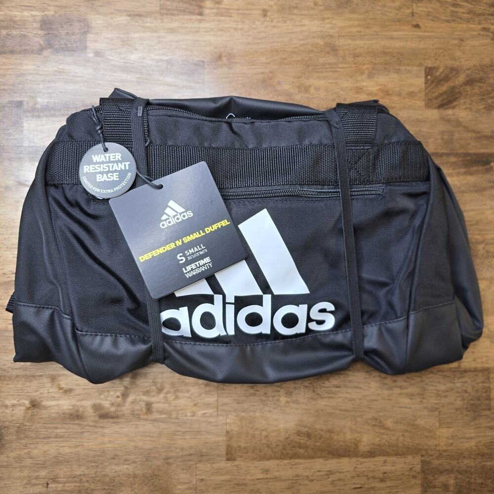 Adidas Defender IV Small Duffel Bag Unisex Black White‎ Gym Travel NWT